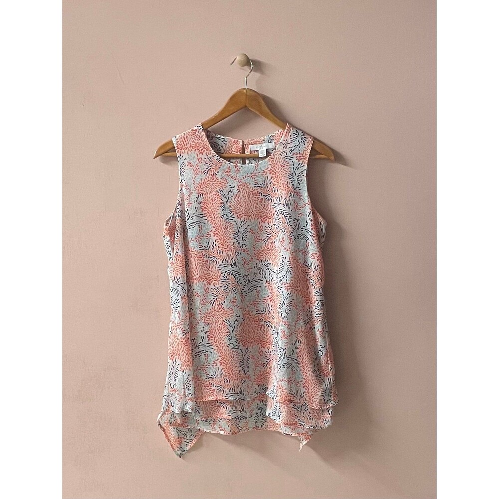 Fever Colorful Tiered Asymmetrical Hem Blouse Size S EUC